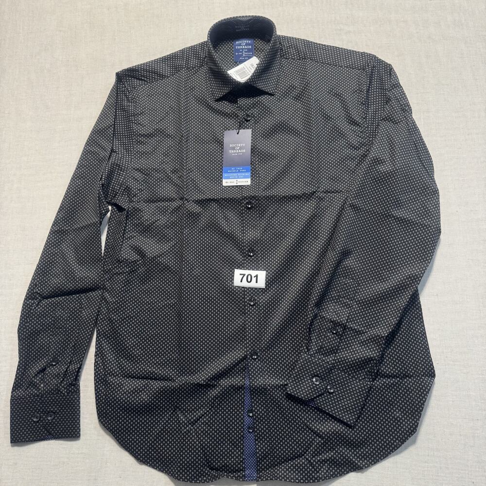 Society of Threads Men's Dotted Threads Button Down Dress Shirt Sz M Brand New